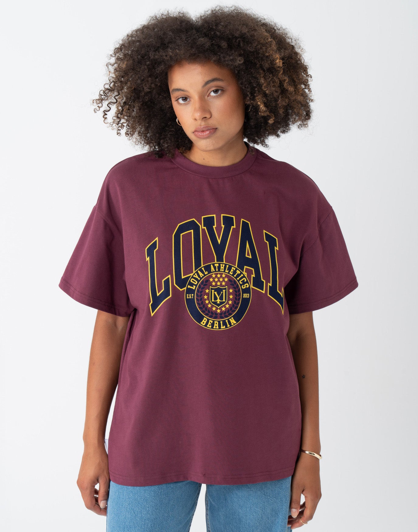 College Logo T-Shirt Wine