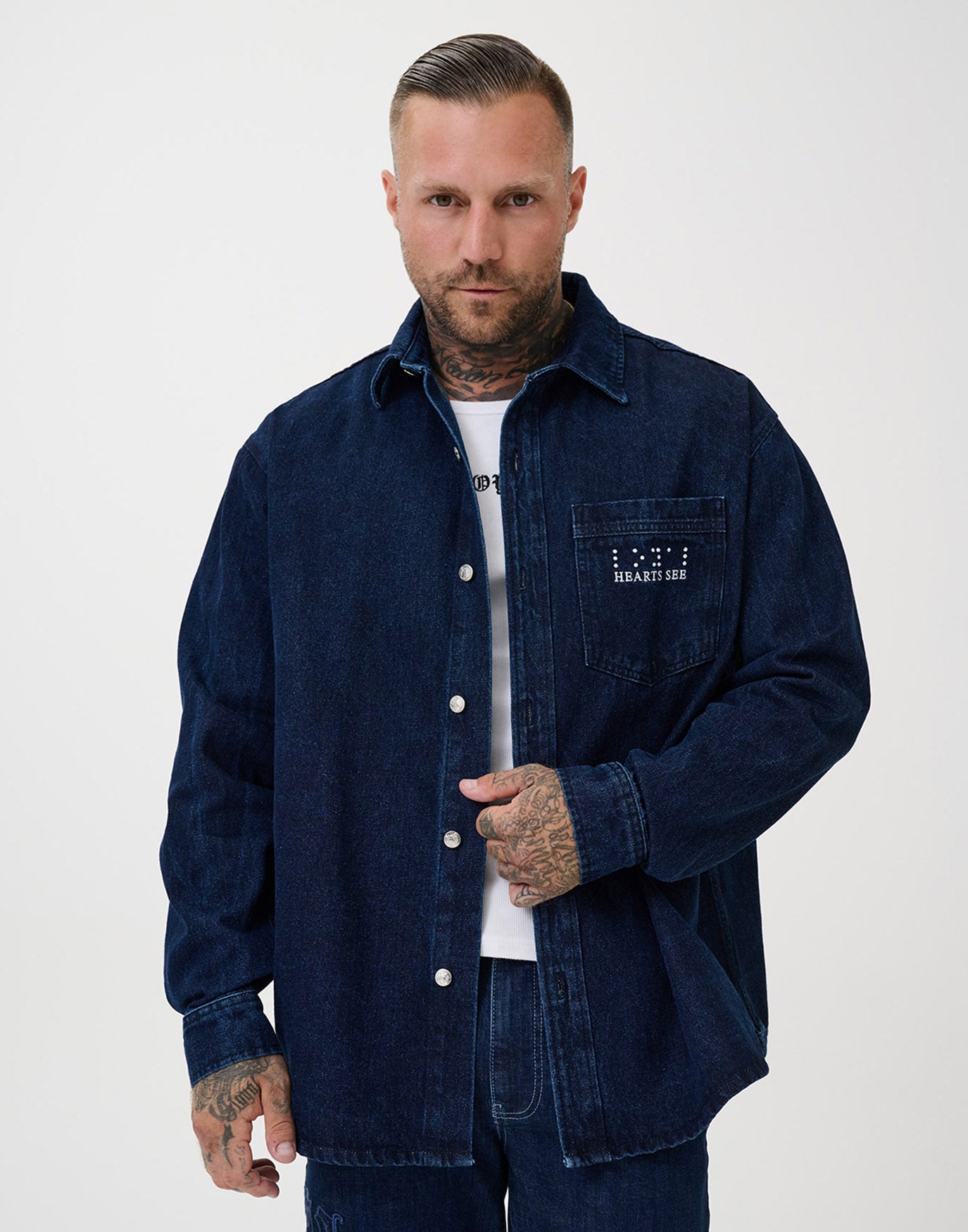 Loyal Drip Denim Overshirt Indigo