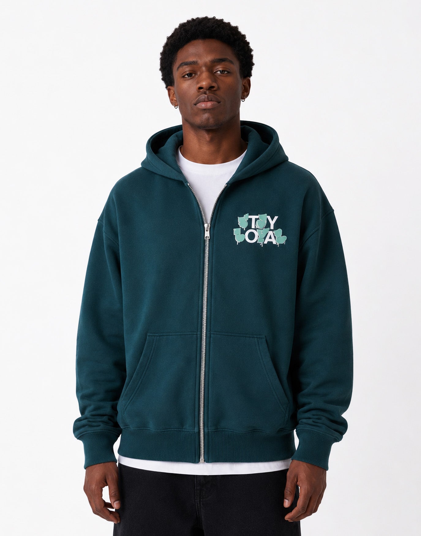 Stay Loyal Zip-Hoodie Dark Emerald