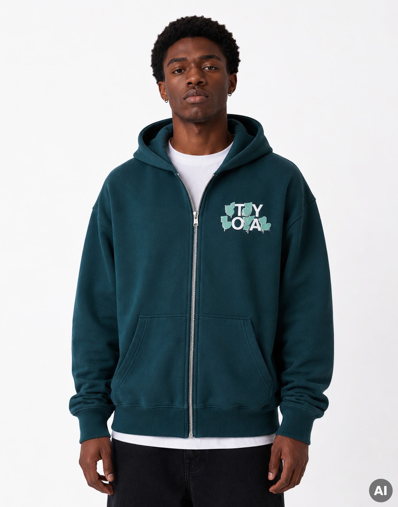 Stay Loyal Zip-Hoodie Dark Emerald