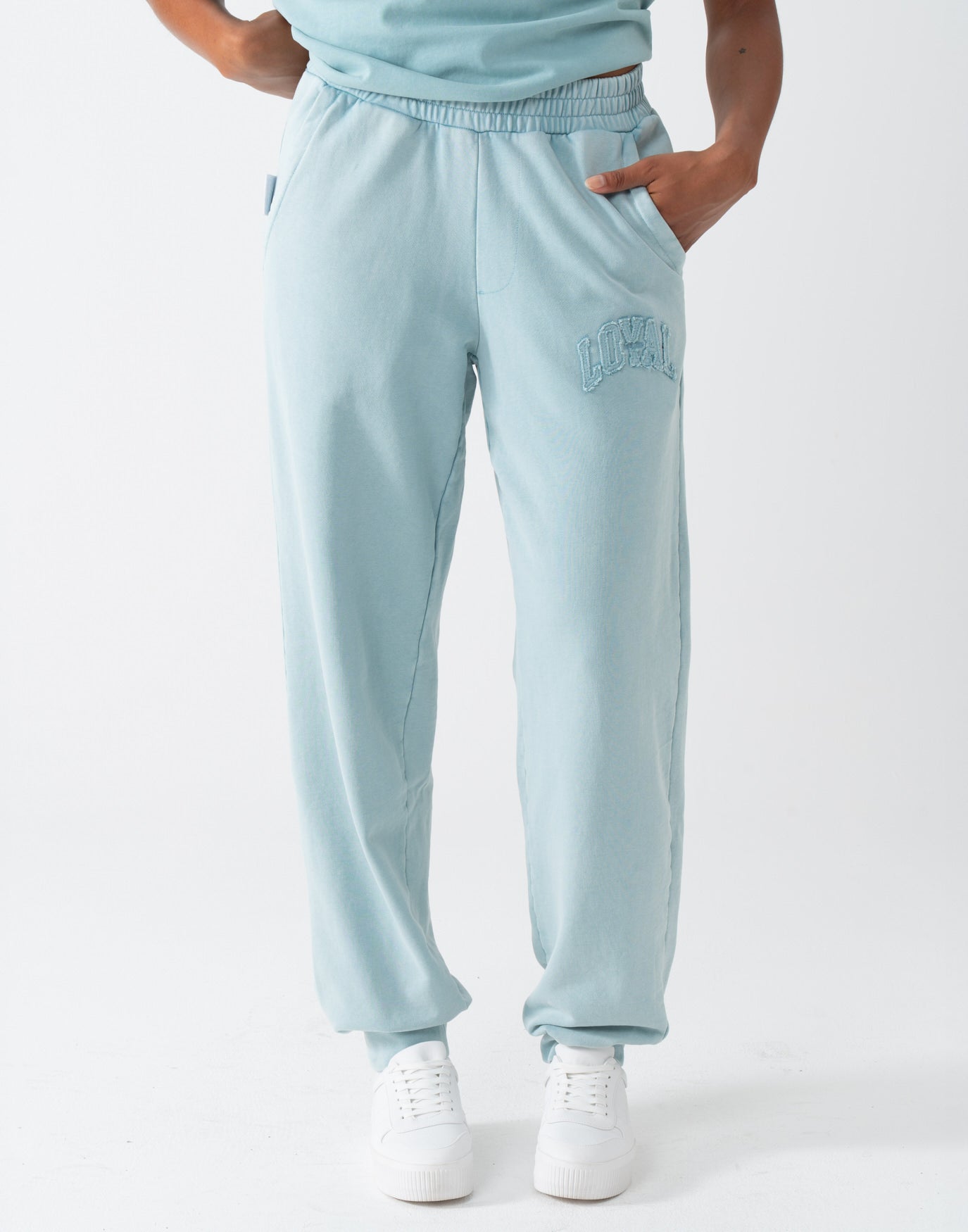 Washed Logo Sweatpants Blue