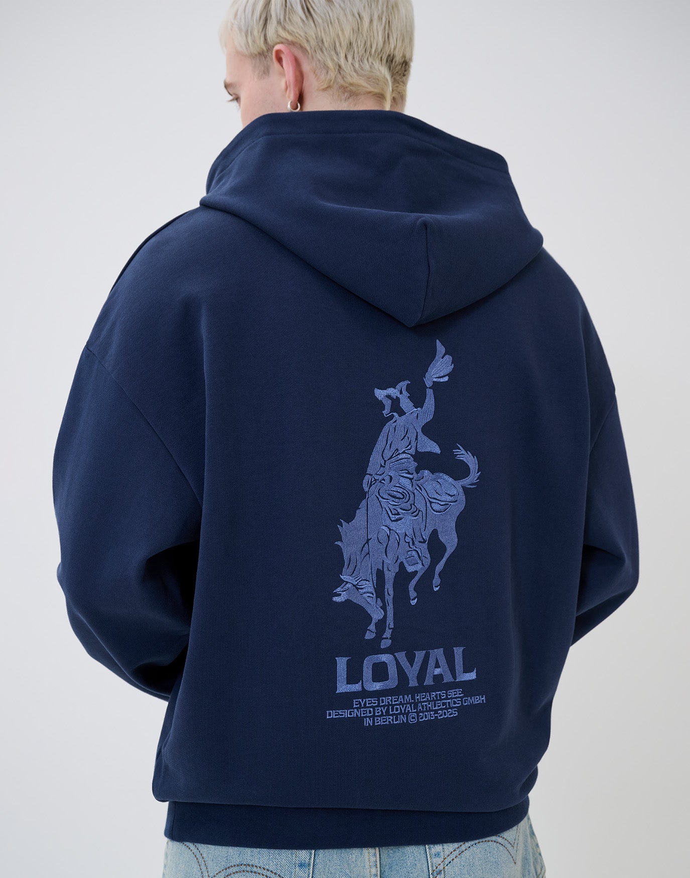 Cowboy Wolf Hoodie Blue