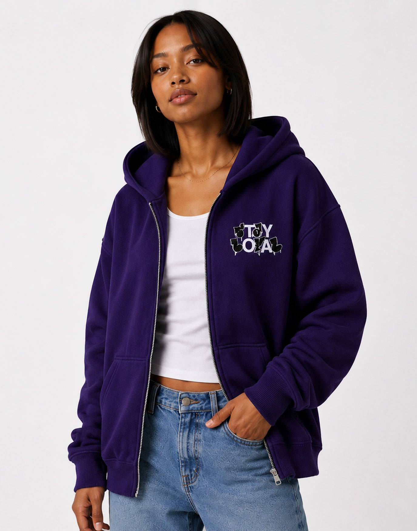 Stay Loyal Zip-Hoodie Purple