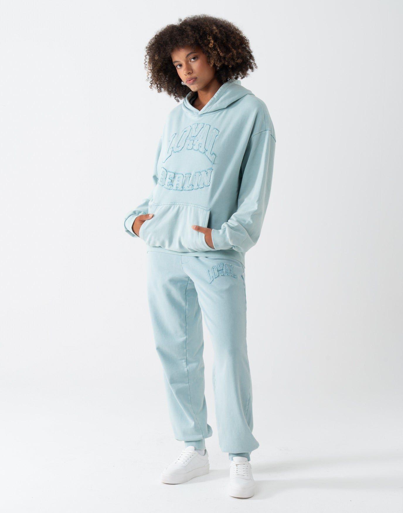 Washed Logo Hoodie Blue