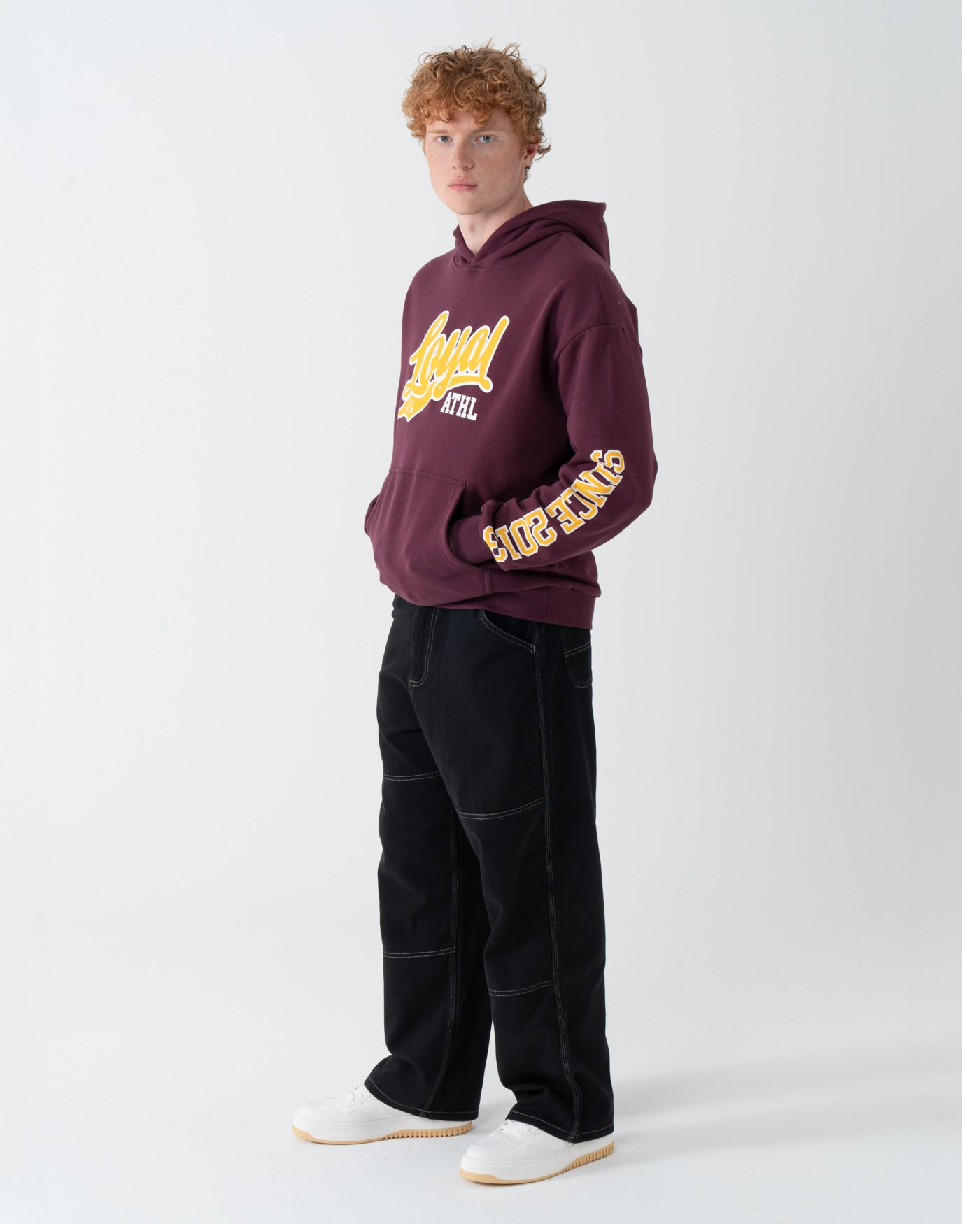 College Script Hoodie Wine
