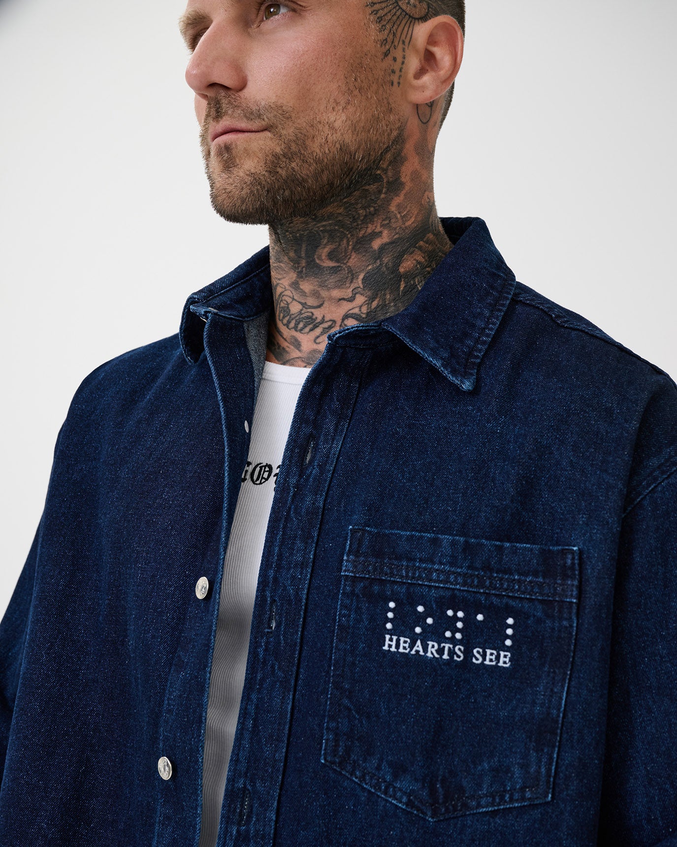 Loyal Drip Denim Overshirt Indigo