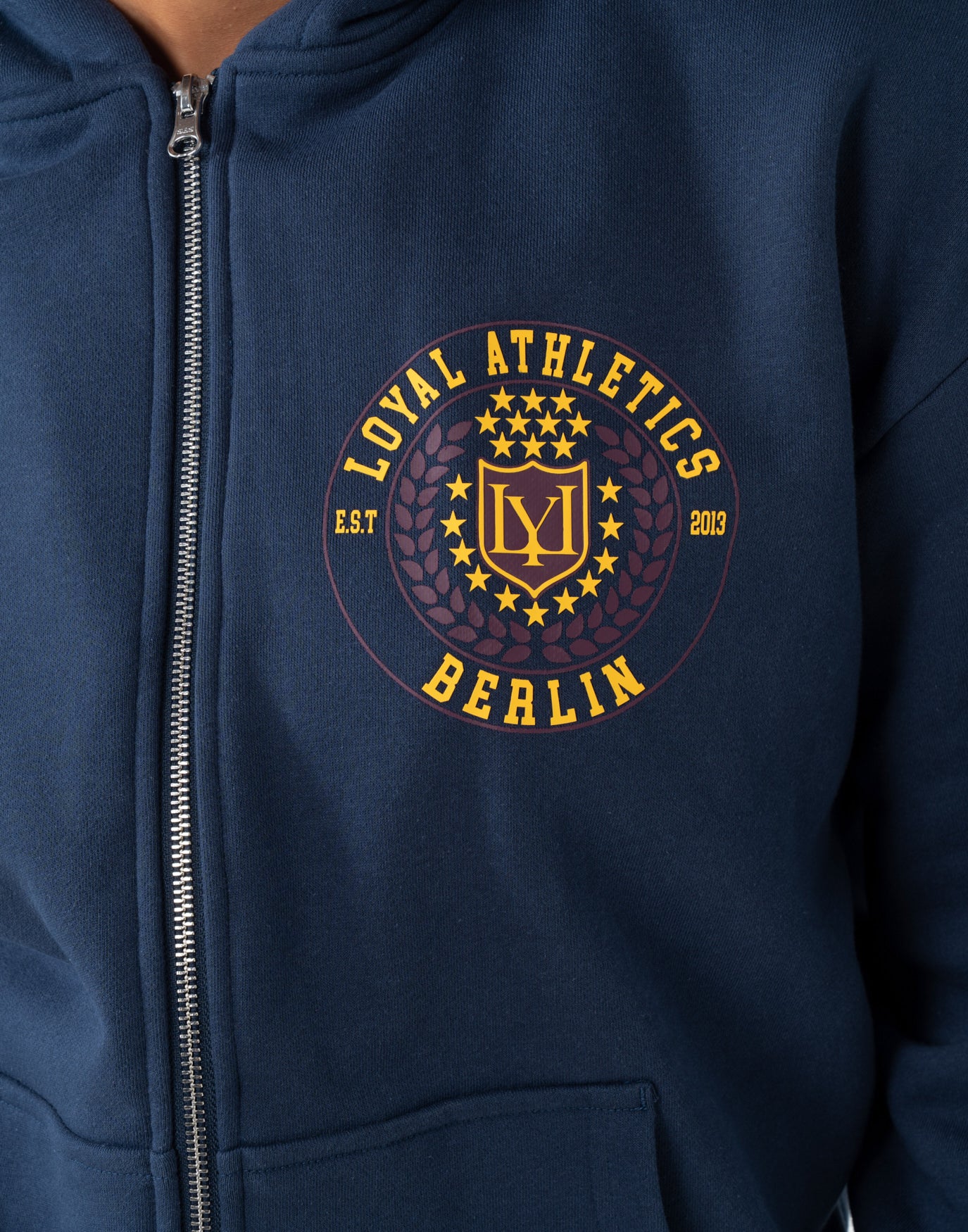 College Logo Zip-Hoodie Marine