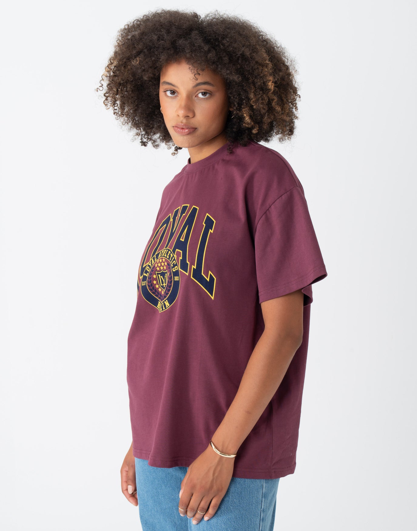 College Logo T-Shirt Wine