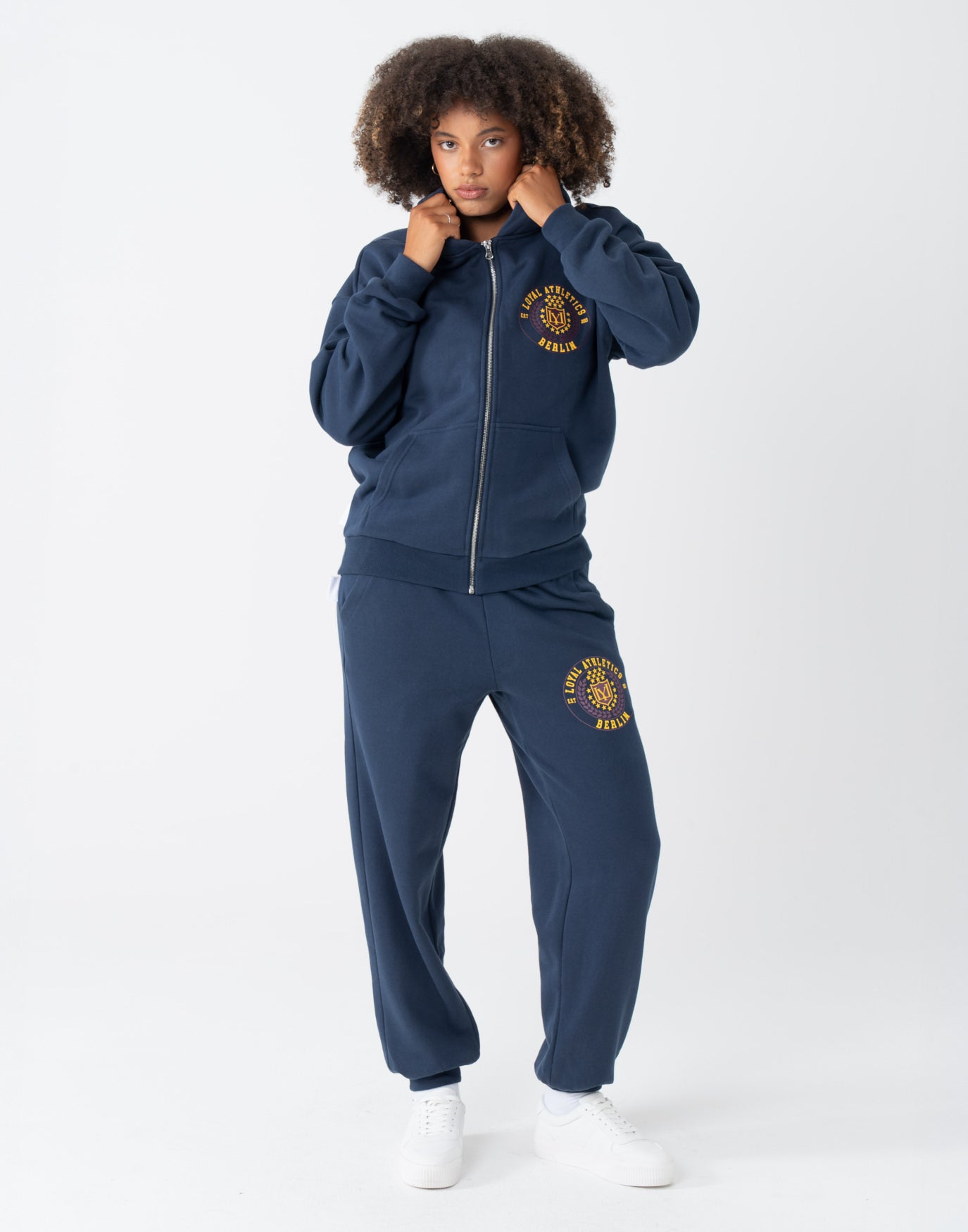 College Logo Zip-Hoodie Marine