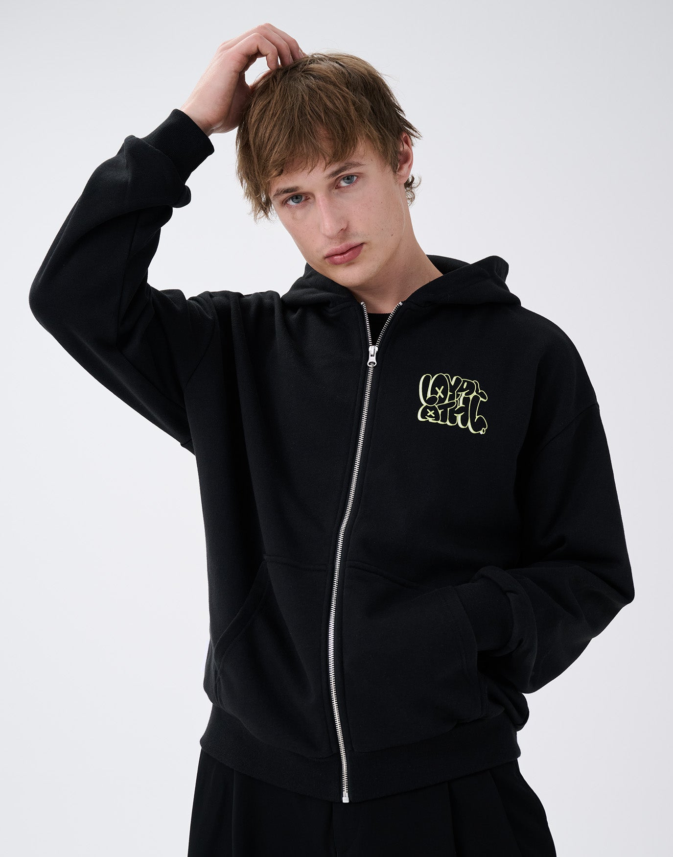 Bubble Graffiti Zip-Hoodie Black