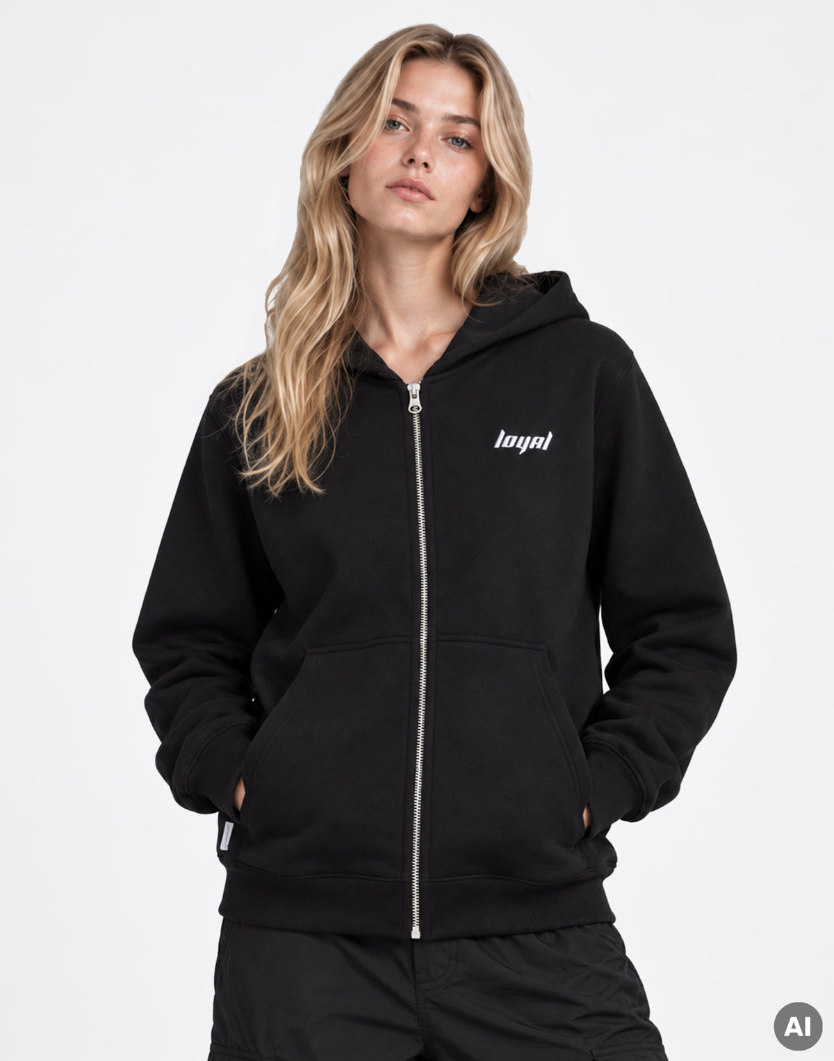 Classic Logo Zip-Hoodie Black