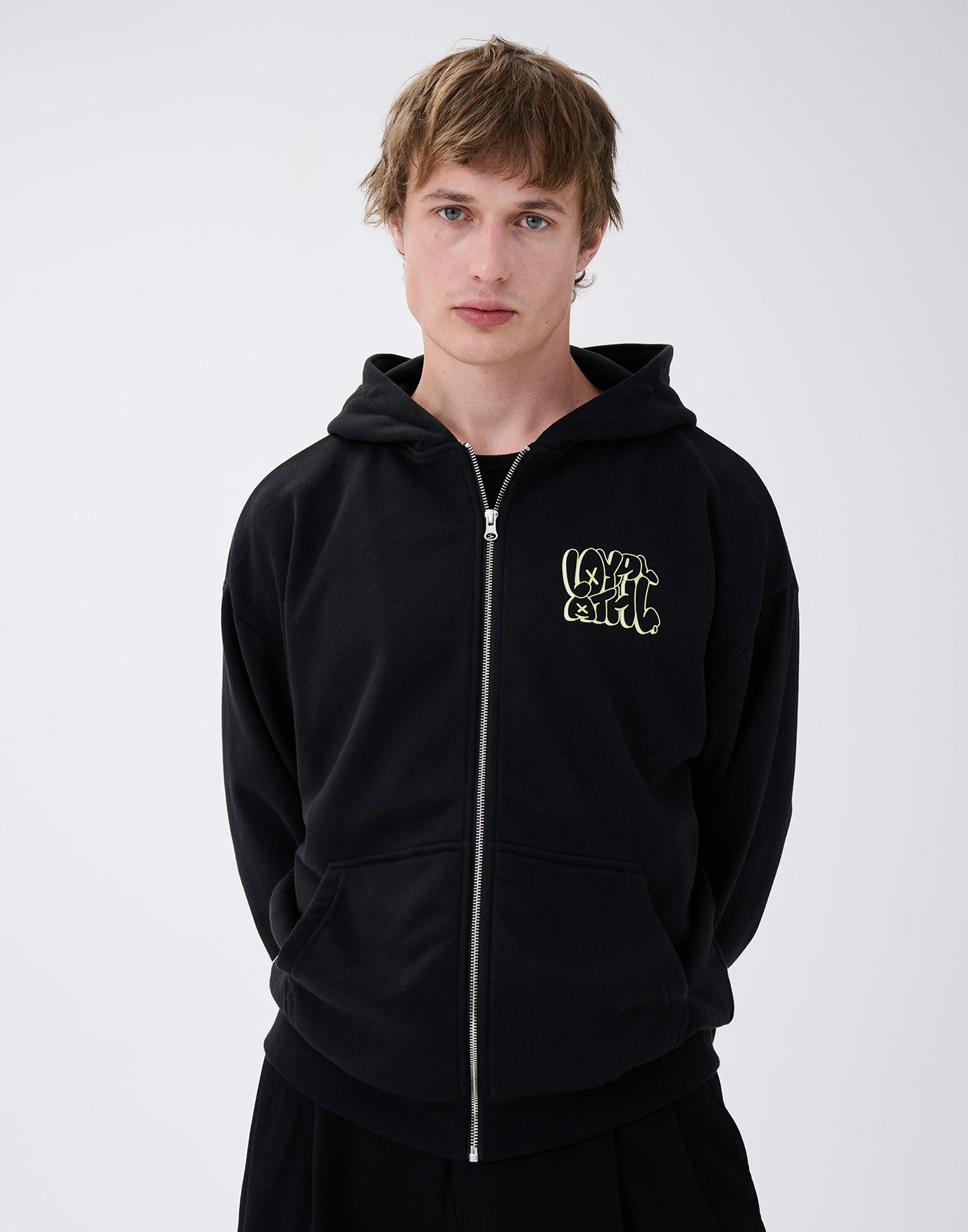 Bubble Graffiti Zip-Hoodie Black