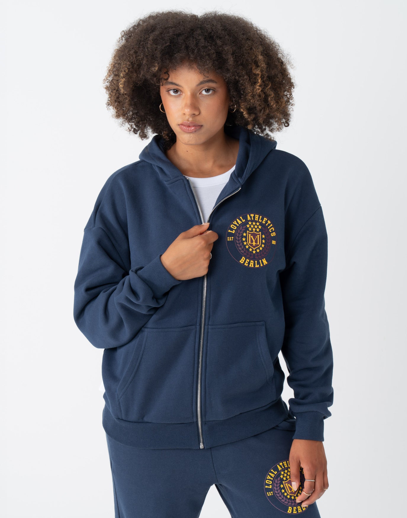 College Logo Zip-Hoodie Marine