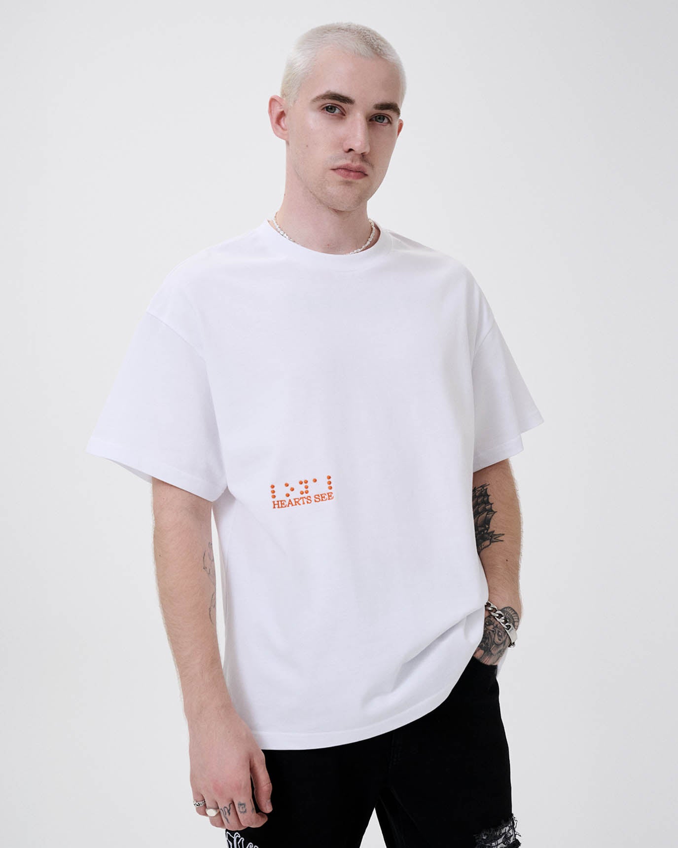 Hearts See Logo Tee White