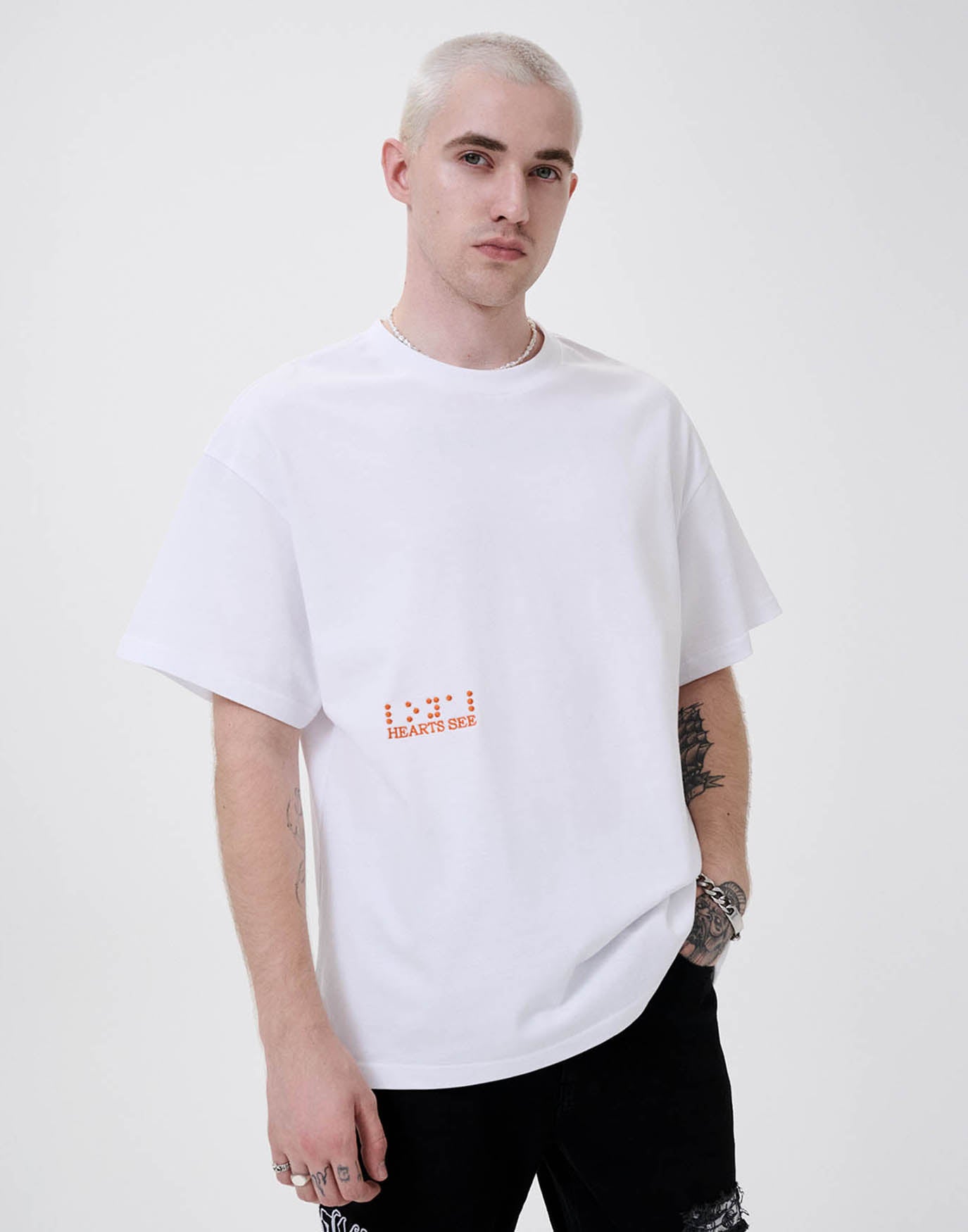 Hearts See Logo Tee White