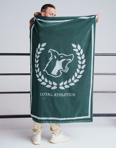 Loyal Wolf Towel Green