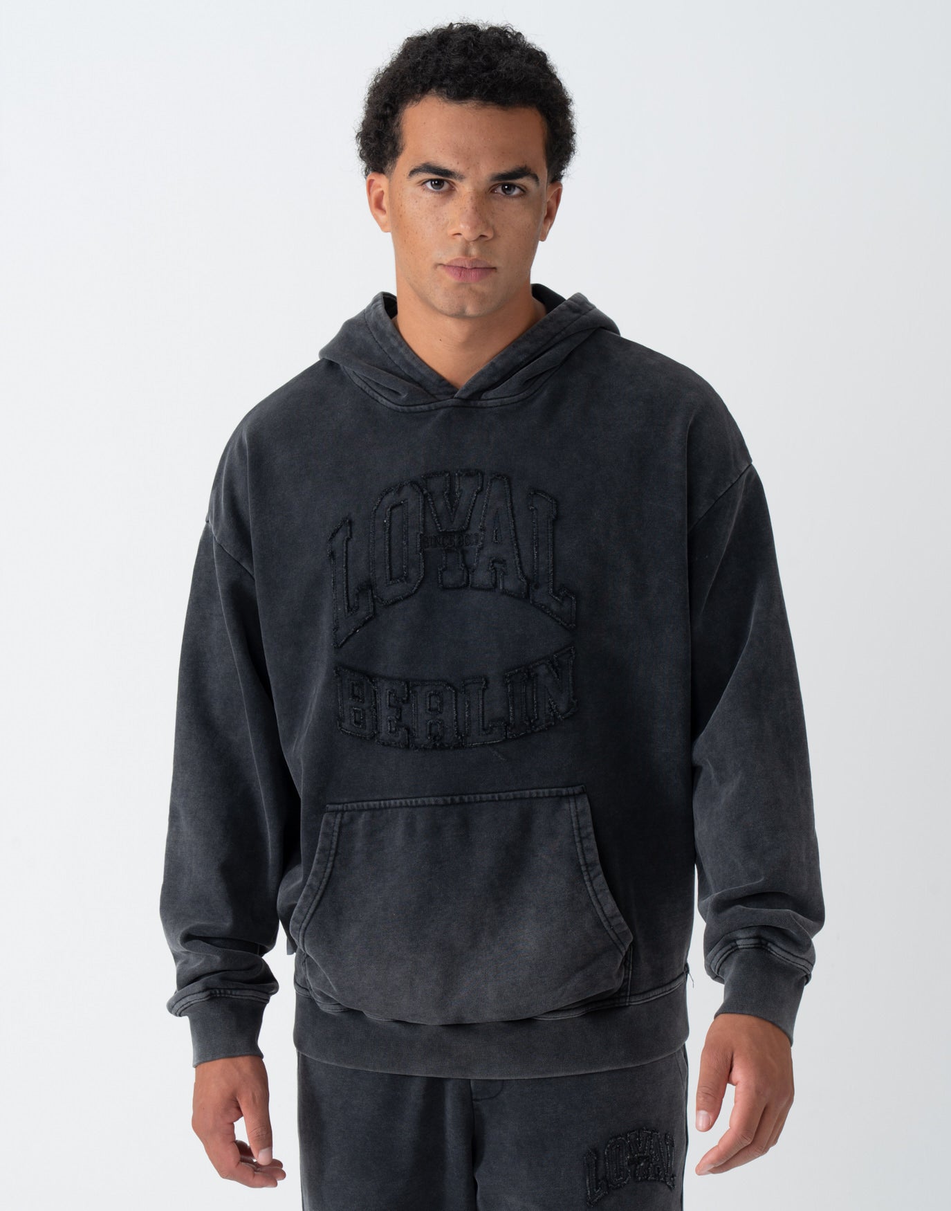 Washed Logo Hoodie Black