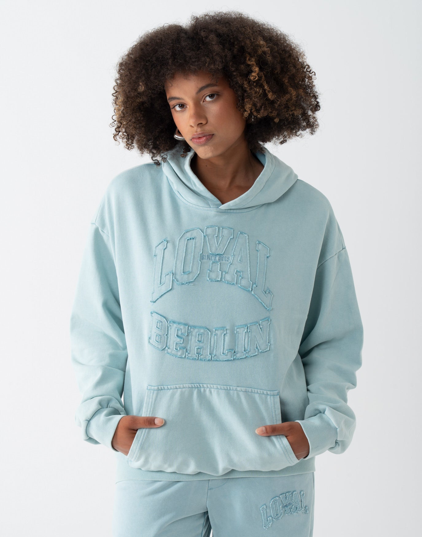 Washed Logo Hoodie Blue