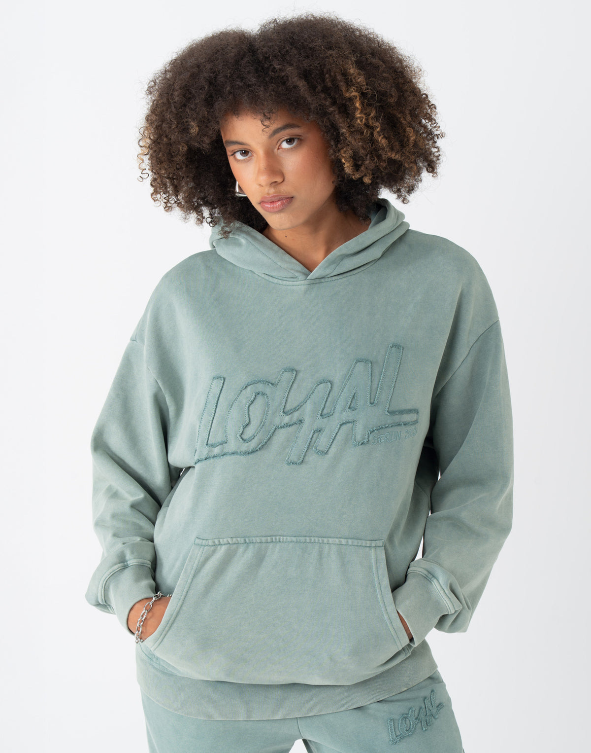 Washed Logo Hoodie Pine