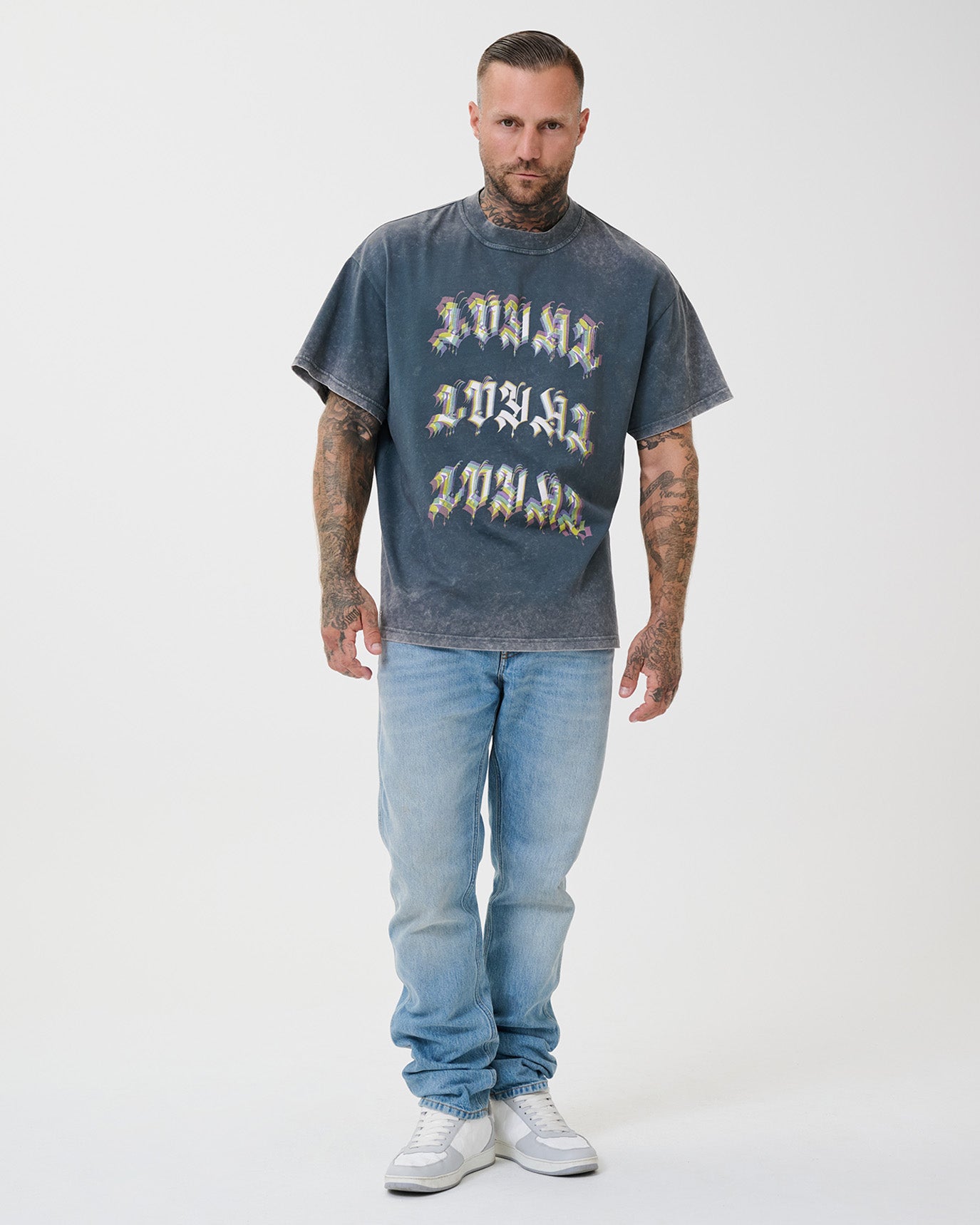 Blurred Loyal Tee Washed Grey