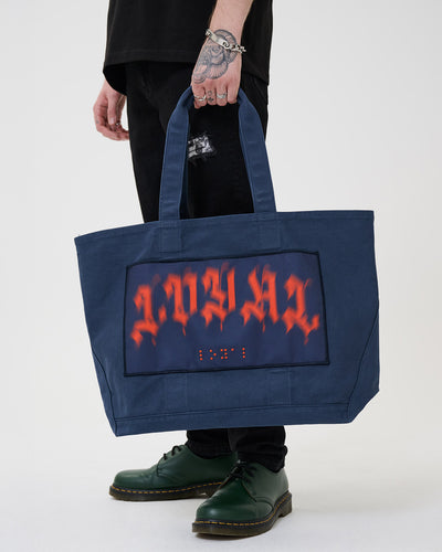 Blurred Loyal Canvas Bag Blue