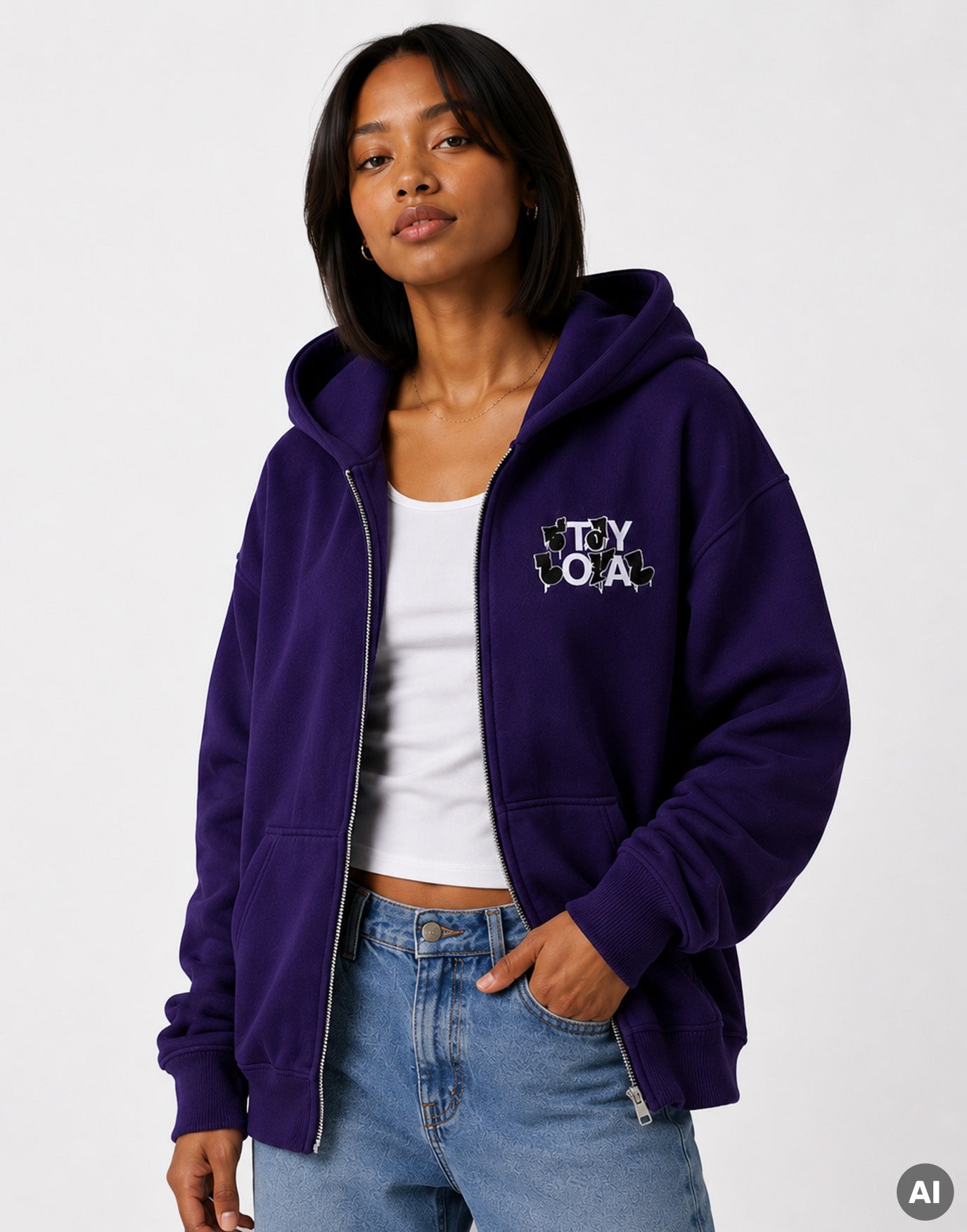 Stay Loyal Zip-Hoodie Purple