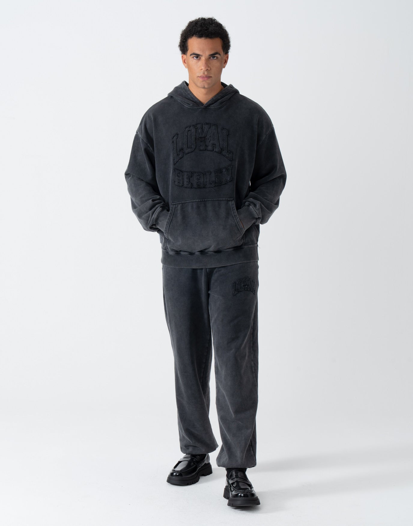 Washed Logo Hoodie Black