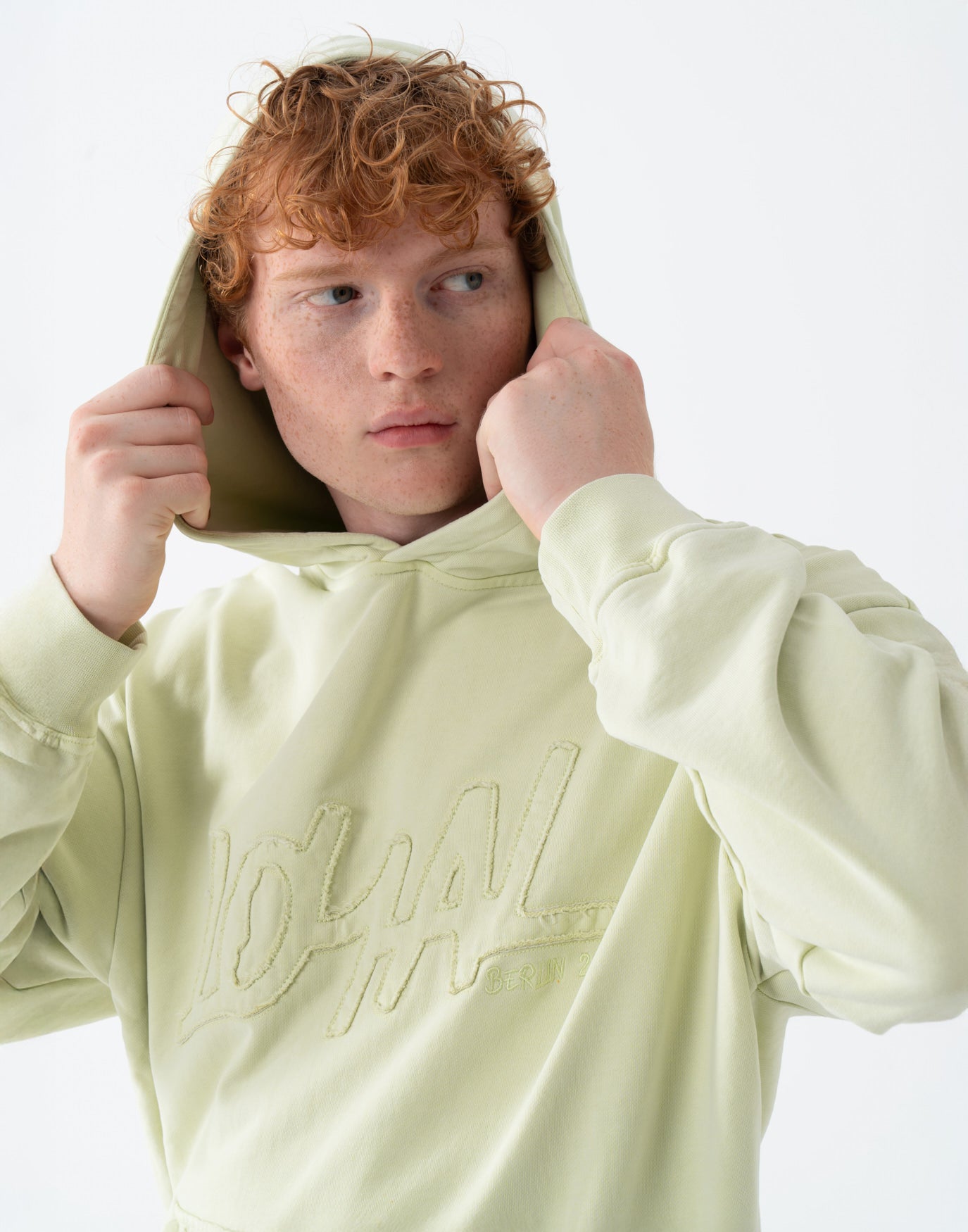 Washed Logo Hoodie Lime