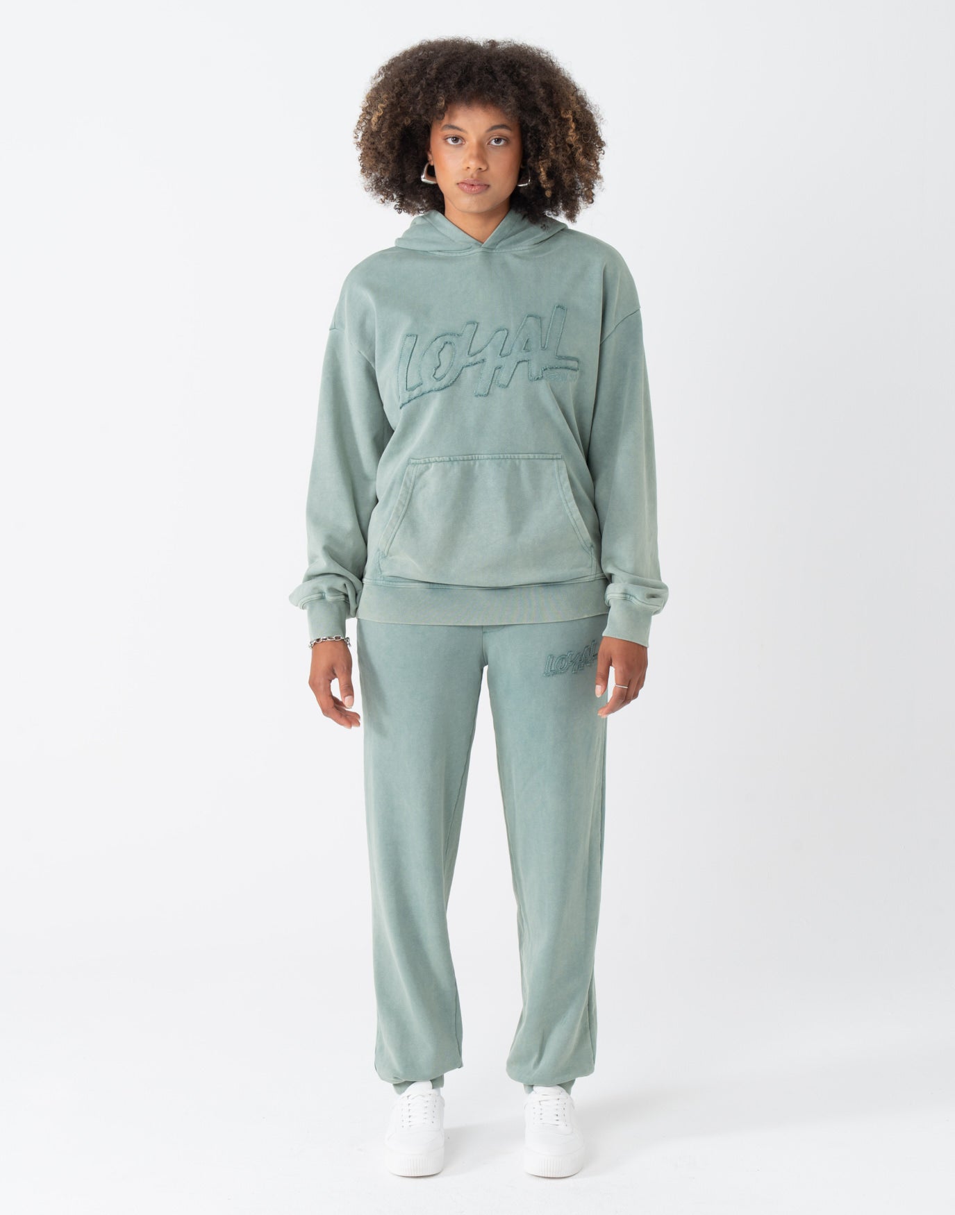 Washed Logo Hoodie Pine