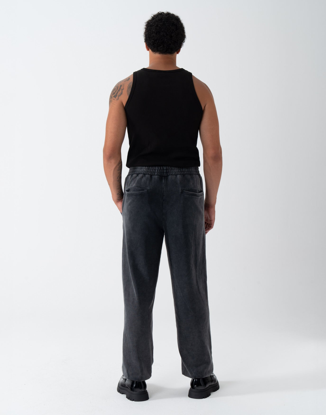 Washed Logo Sweatpants Black