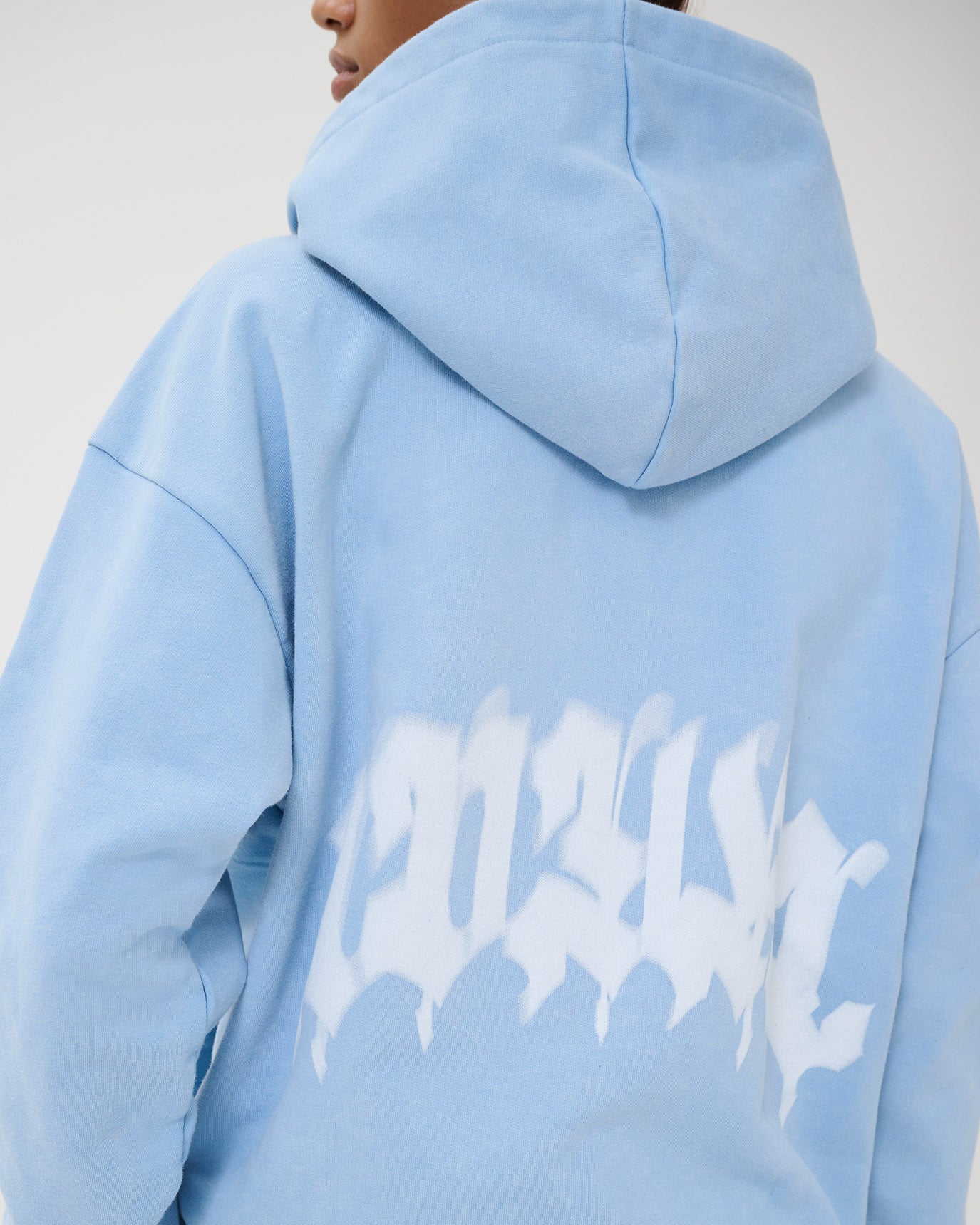 Blurred Loyal Zip Up Hoodie Washed Blue