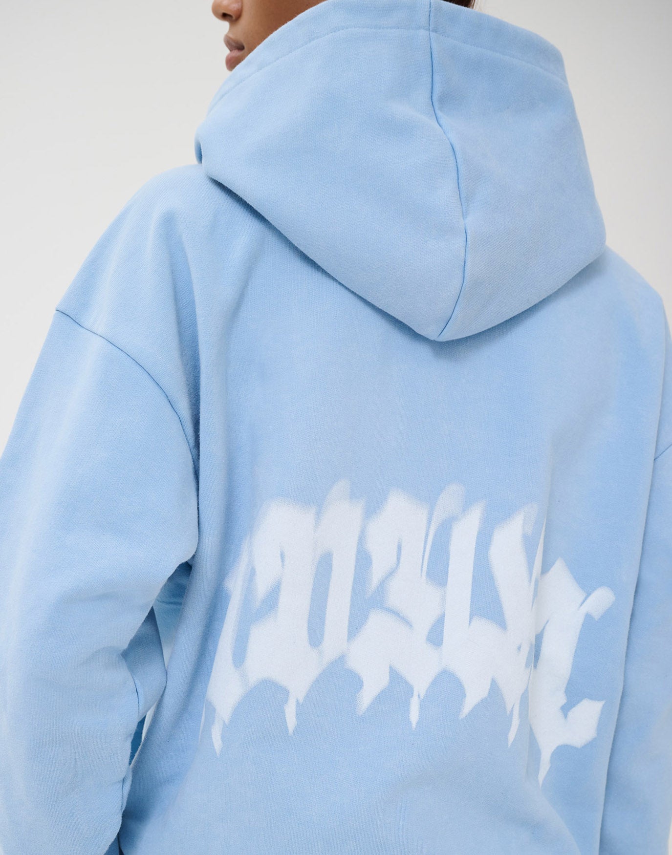 Blurred Loyal Zip Up Hoodie Washed Blue