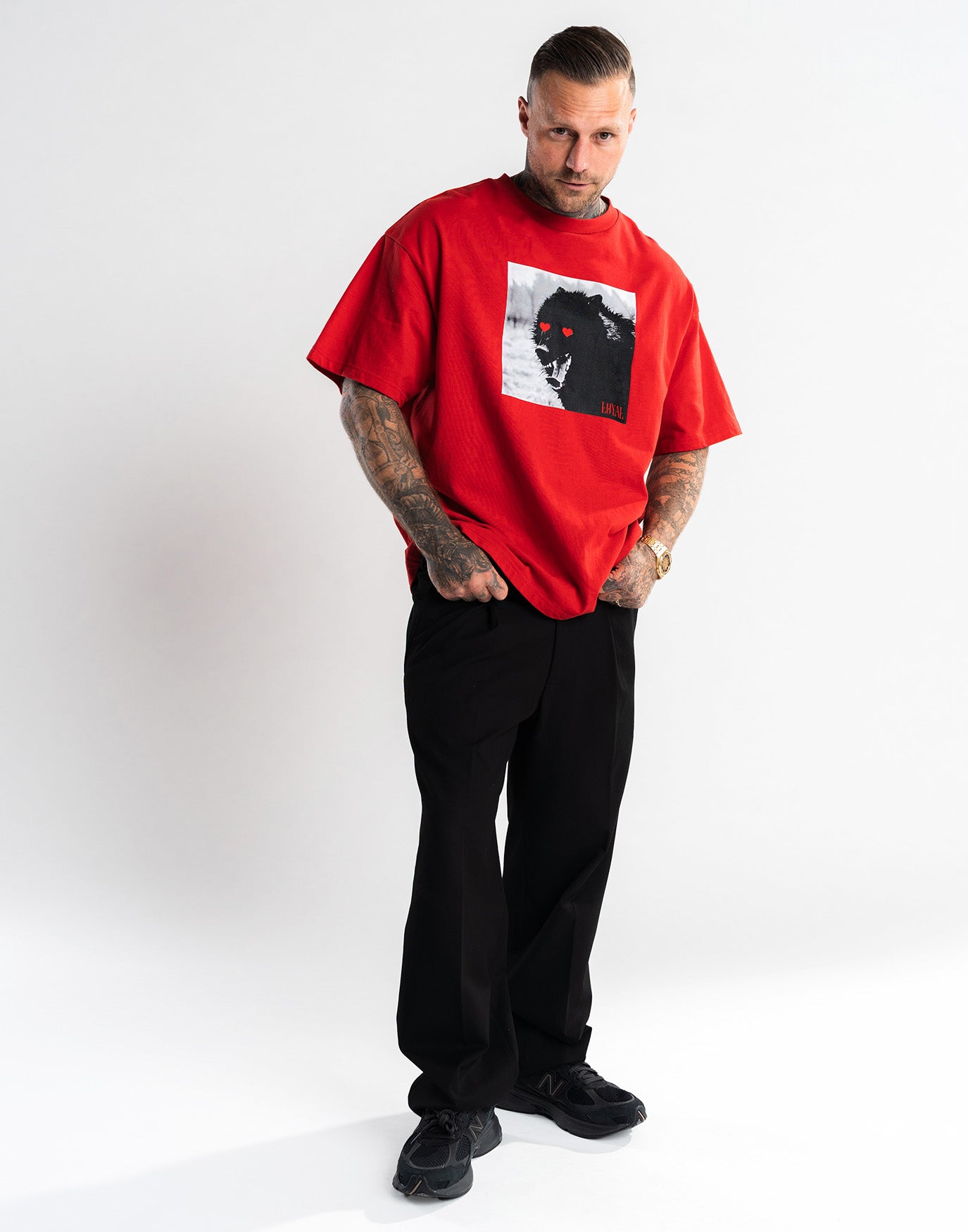 Wolf Hearts T-shirt Red