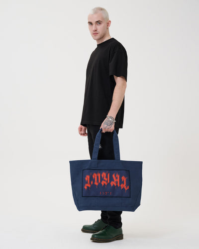 Blurred Loyal Canvas Bag Blue