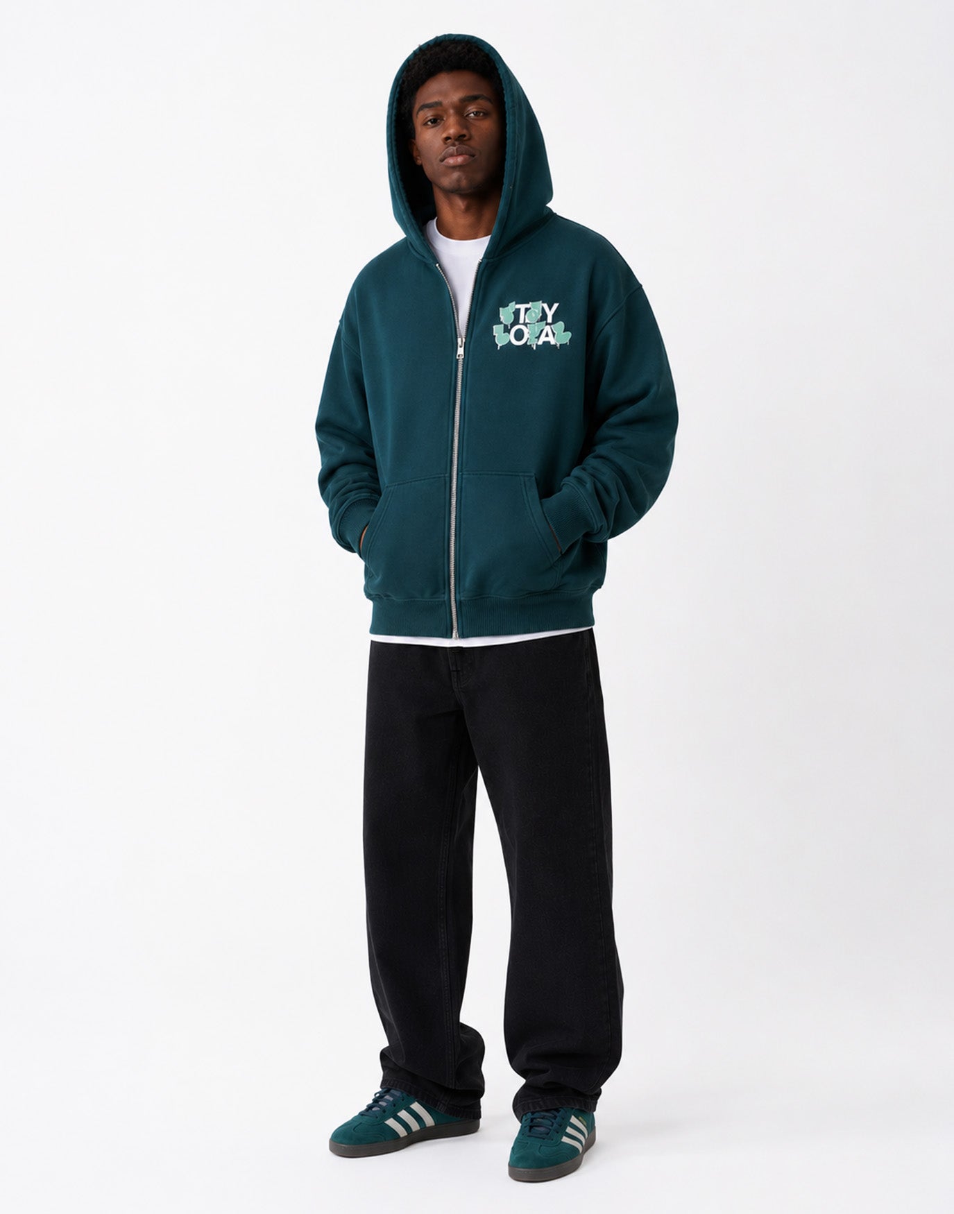 Stay Loyal Zip-Hoodie Dark Emerald