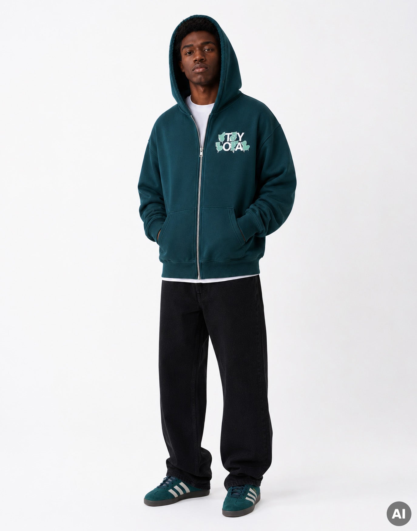 Stay Loyal Zip-Hoodie Dark Emerald