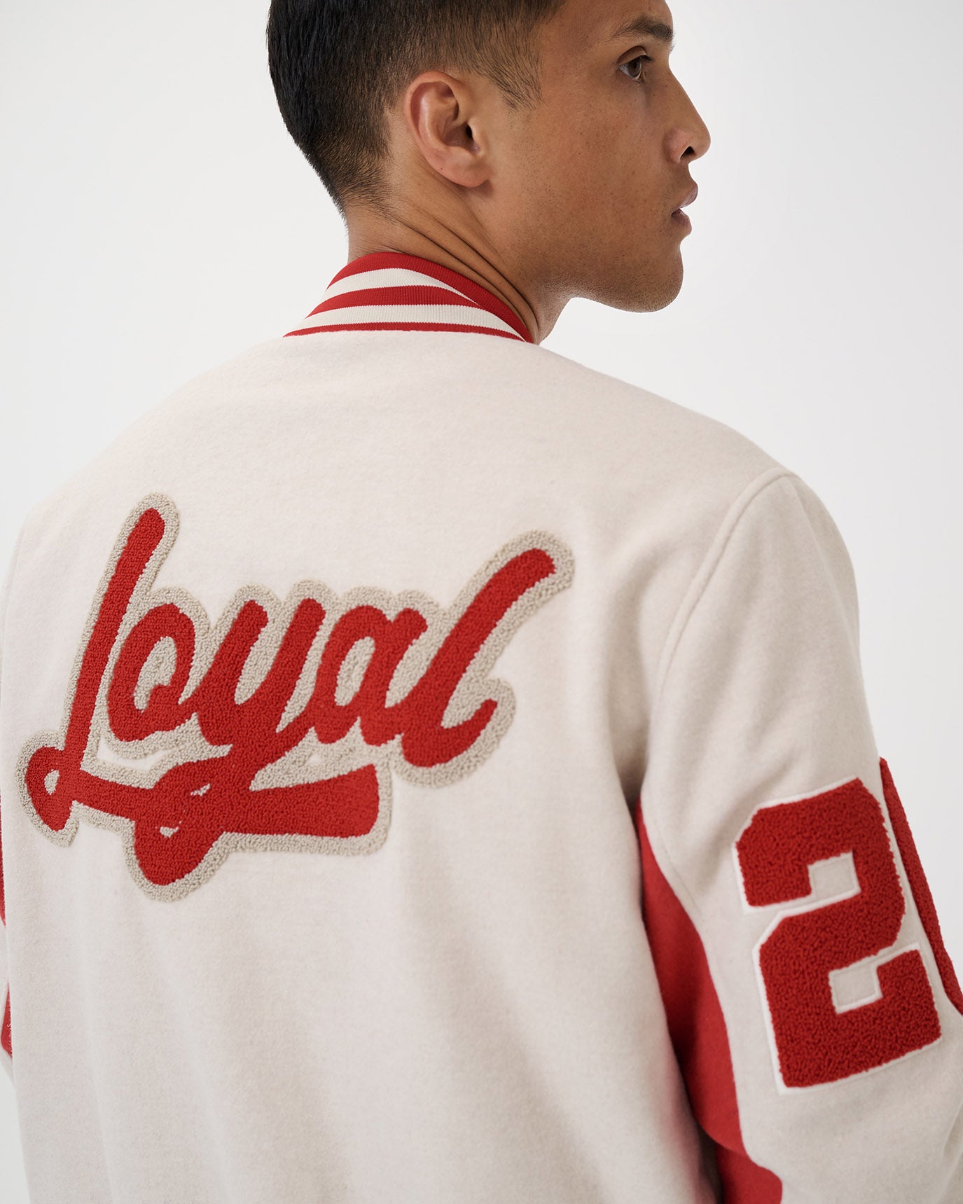 Loyal College Jacket Beige & Red