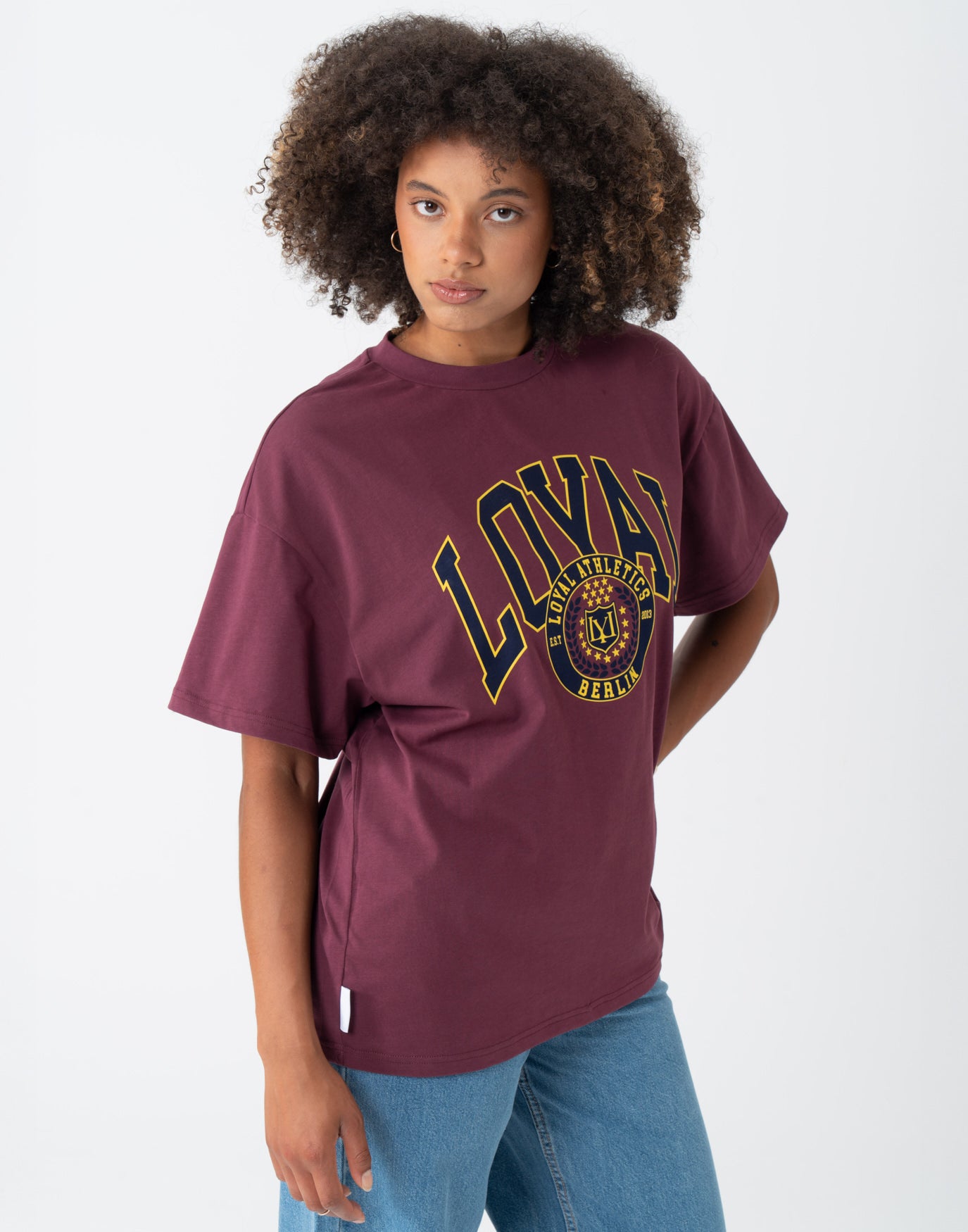 College Logo T-Shirt Wine