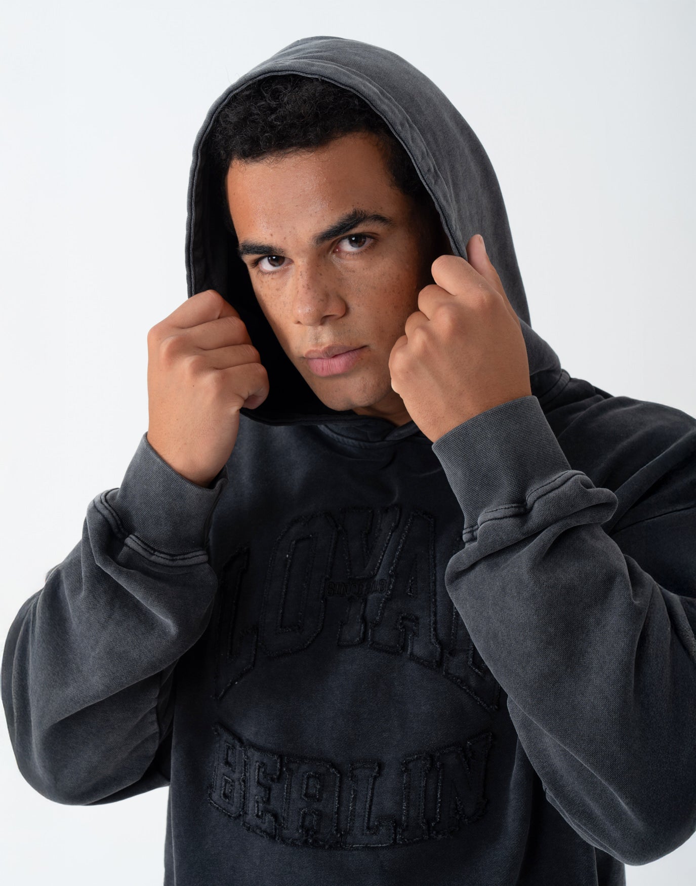 Washed Logo Hoodie Black