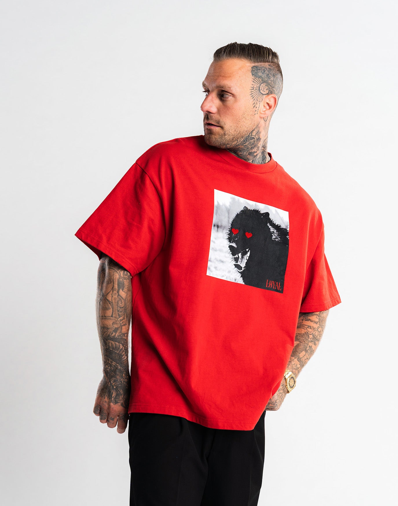 Wolf Hearts T-shirt Red