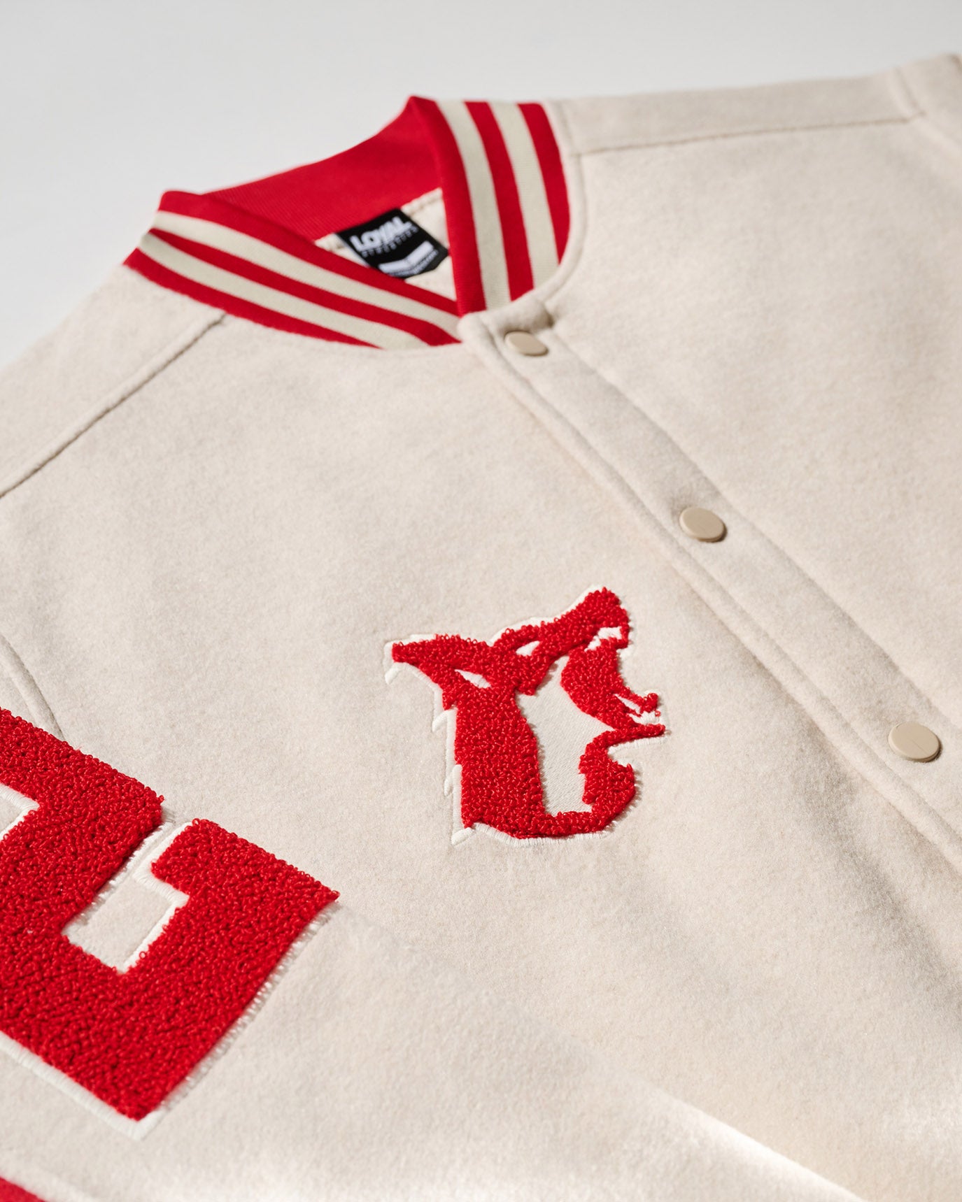 Loyal College Jacket Beige & Red