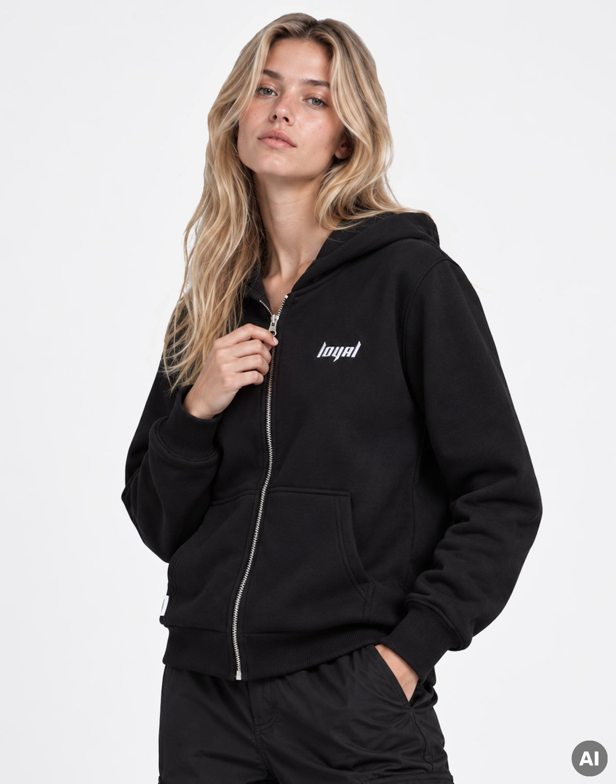 Classic Logo Zip-Hoodie Black