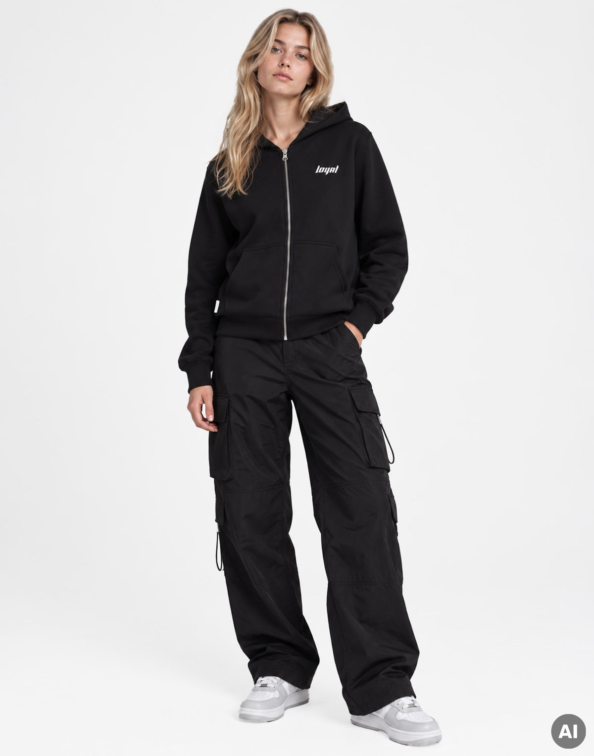 Classic Logo Zip-Hoodie Black