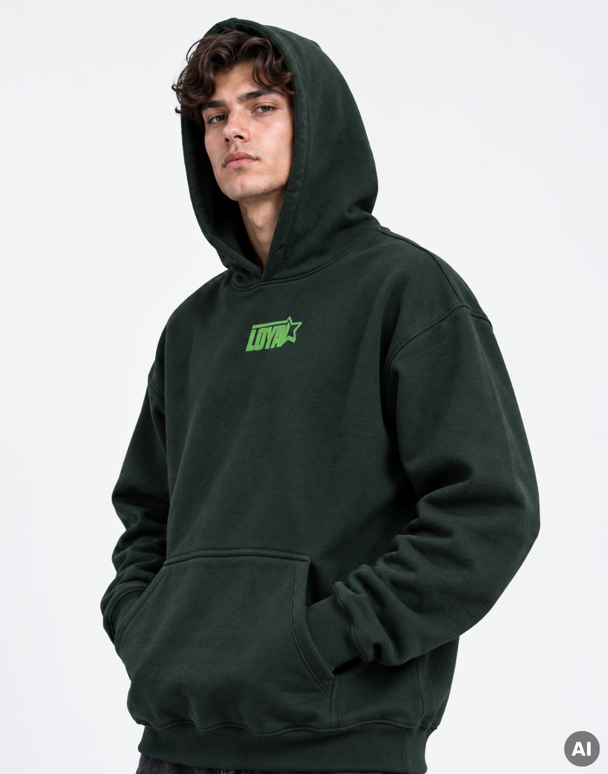 Logos Hoodie Green
