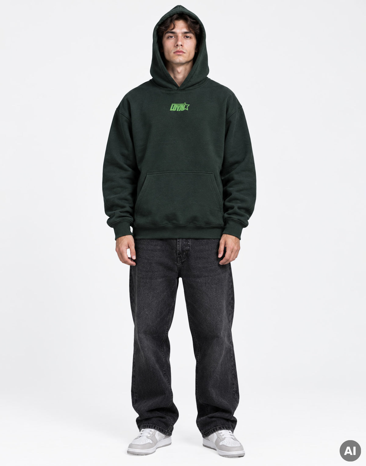 Logos Hoodie Green