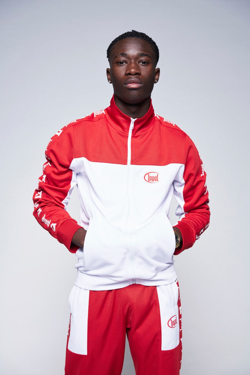 Red and White Track Jacket